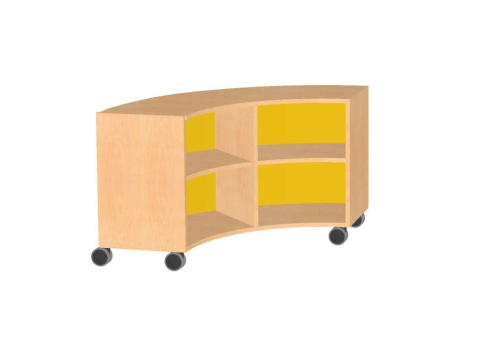 Viertelkreisschrank mit Plexiglasrückwand