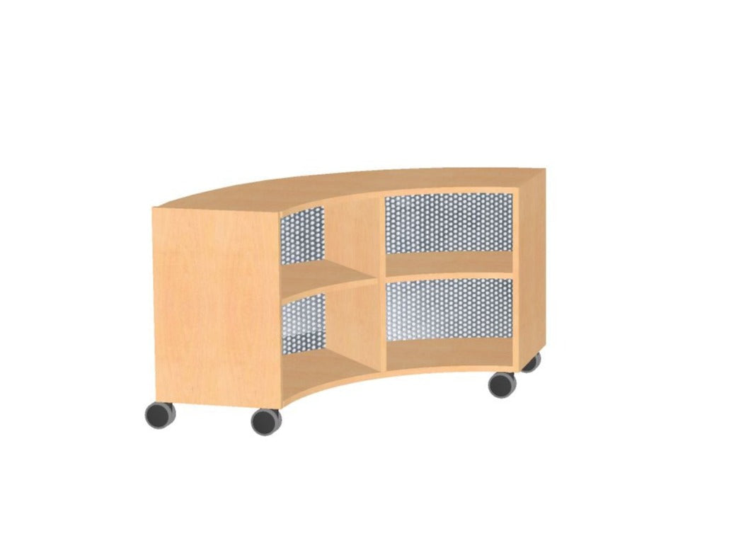 Viertelkreisschrank mit Lochblechrückwand