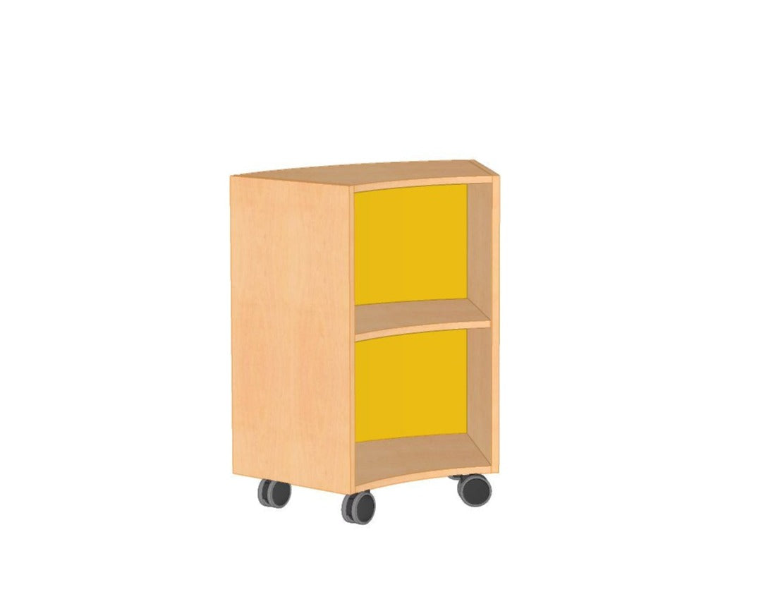 Sechstelkreisschrank mit Plexiglasrückwand