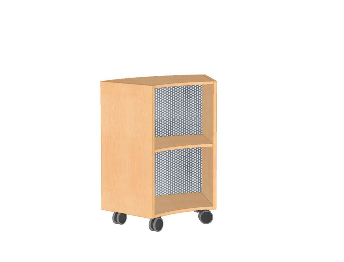 Sechstelkreisschrank mit Lochblechrückwand