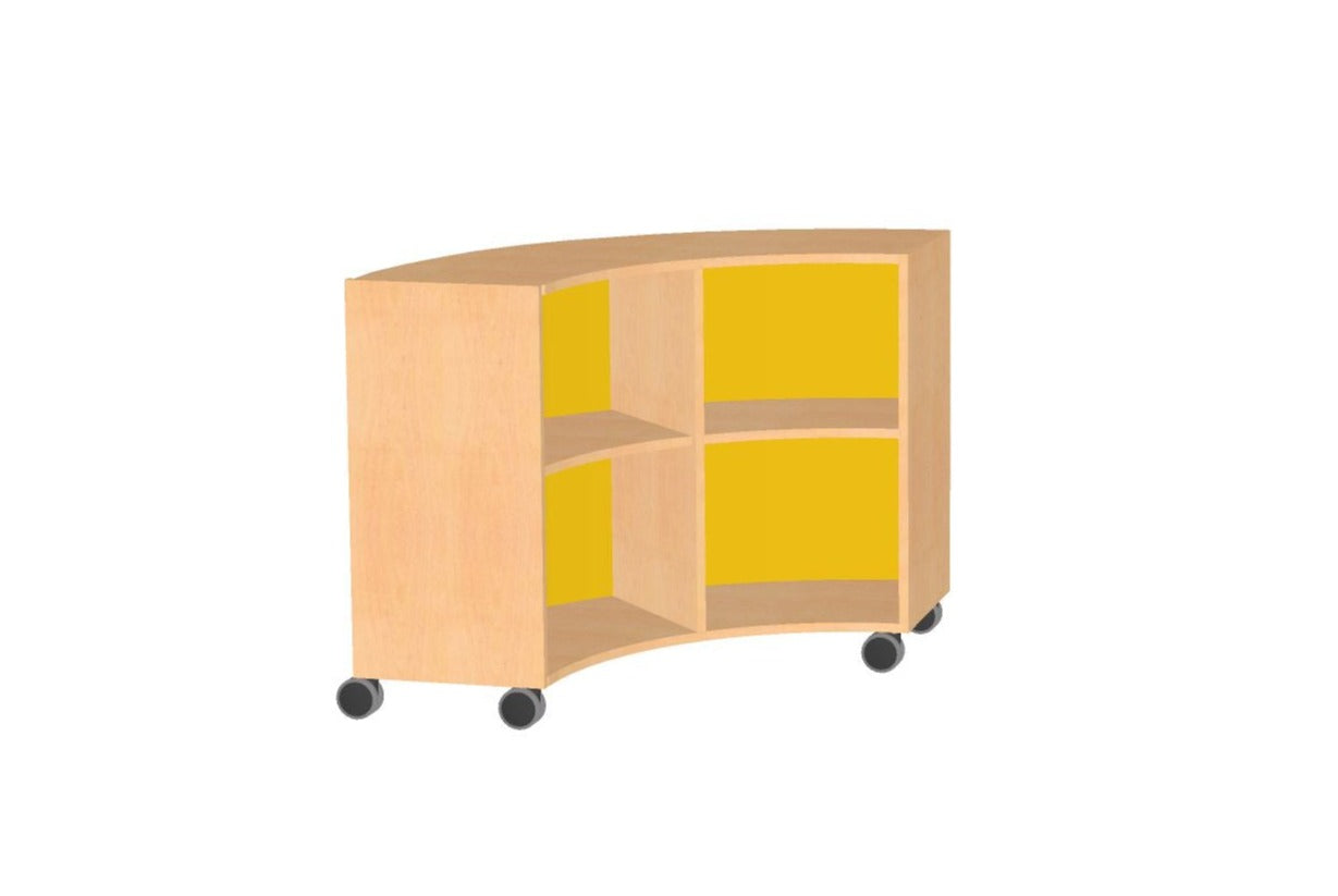 Viertelkreisschrank mit Plexiglasrückwand