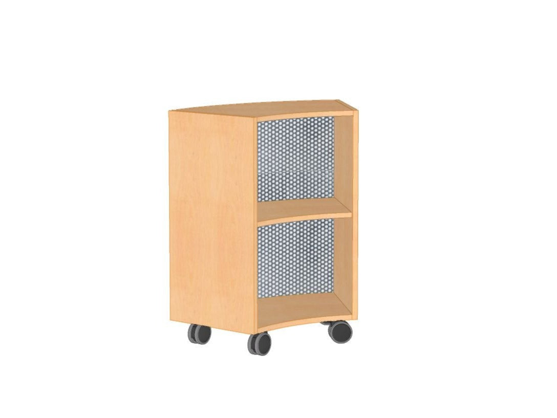 Sechstelkreisschrank mit Lochblechrückwand