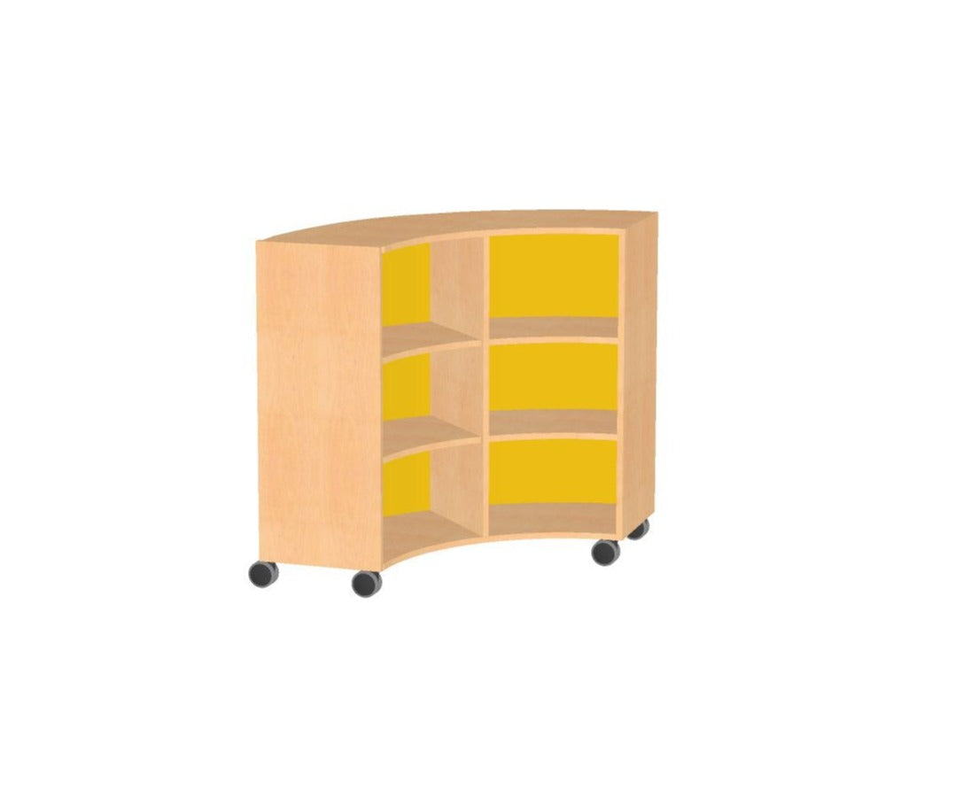 Viertelkreisschrank mit Plexiglasrückwand