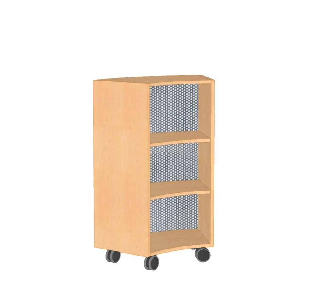 Sechstelkreisschrank mit Lochblechrückwand
