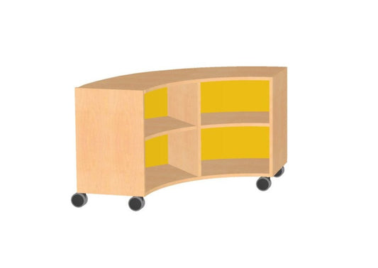 Viertelkreisschrank mit Plexiglasrückwand