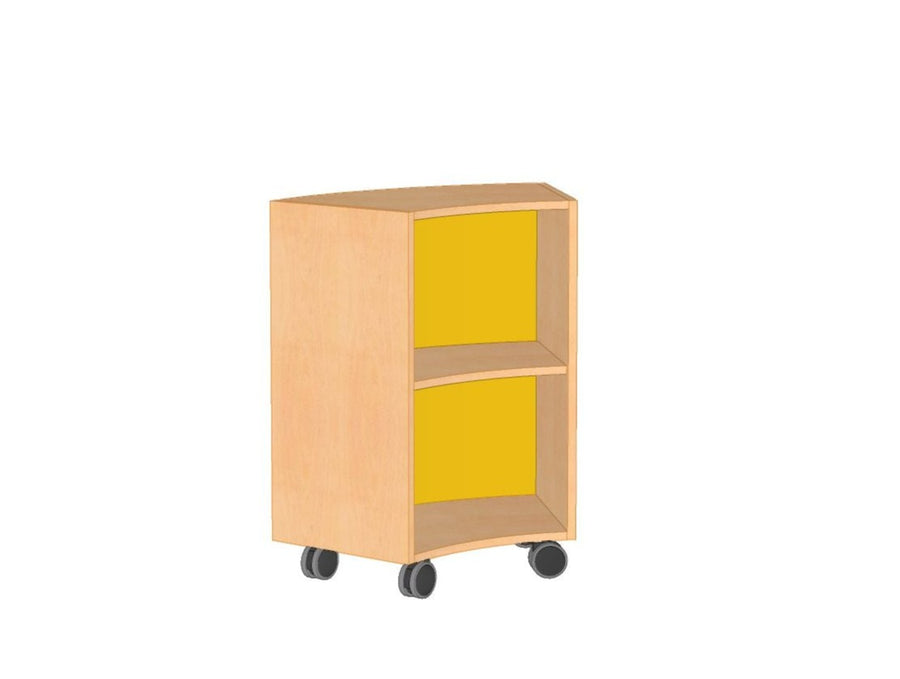 Sechstelkreisschrank mit Plexiglasrückwand