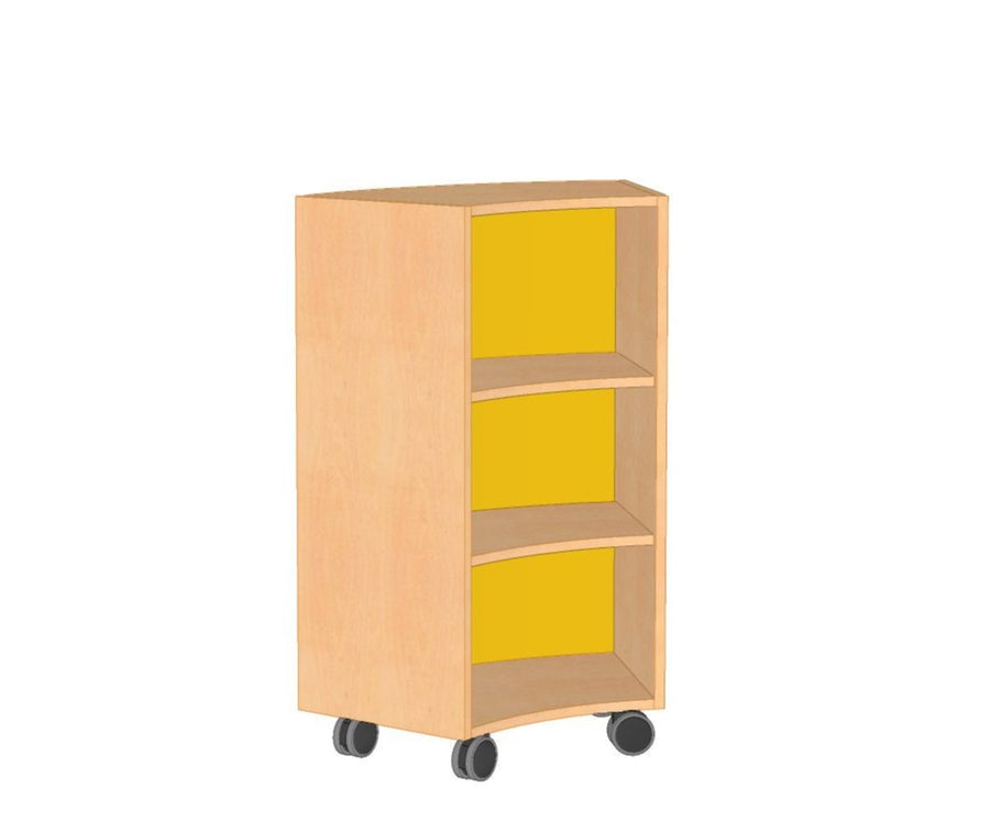 Sechstelkreisschrank mit Plexiglasrückwand
